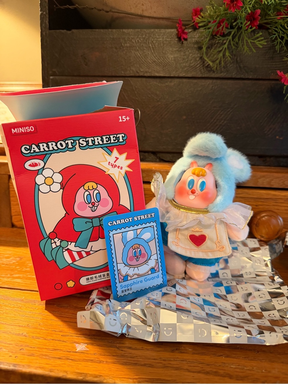 Miniso Carrot Street Confirmed Sapphire  Guard card Box Included Blind Box